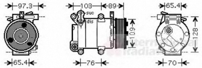 VAN WEZEL 1800k391 -  Компрессор, кондиционер